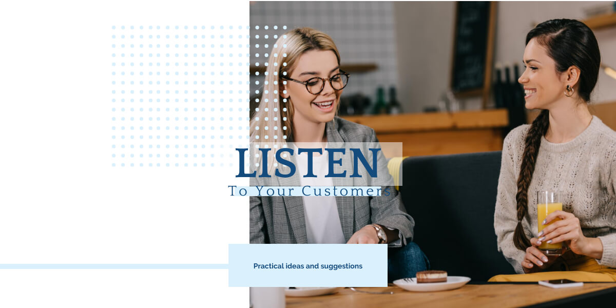 Listen to your customers CTA image for blog post about voice of customer programs